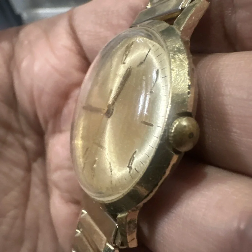 Works VTG 1965 Timex Marlin Waterproof Gold Men's watch Manual Wind 34mm 7.5